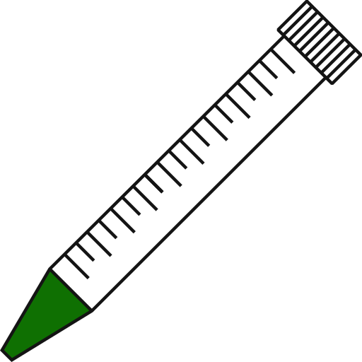 1/10  Green filled eppendorf tube with conical bottom and snap cap closed - Flat Icon PNG