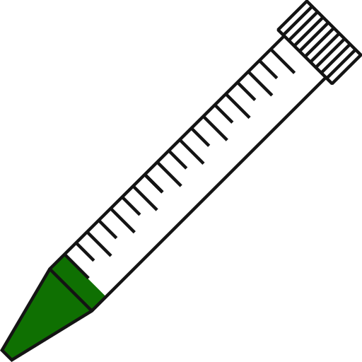 2/10  Green filled eppendorf tube with conical bottom and snap cap open - Flat Icon PNG