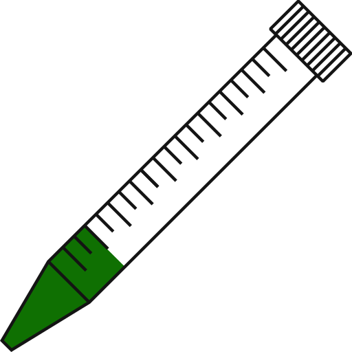 3/10  Green filled eppendorf tube with conical bottom and snap cap open - Flat Icon PNG