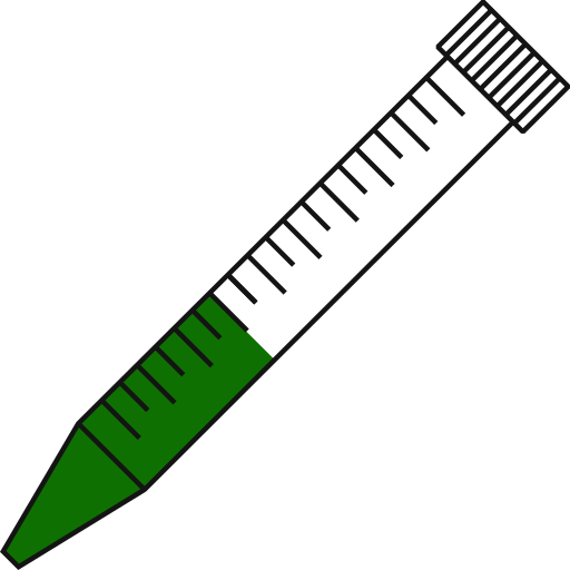 5/10  Green filled eppendorf tube with conical bottom and snap cap open - Flat Icon PNG