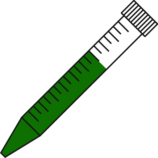 8/10  Green filled eppendorf tube with conical bottom and snap cap open - Flat Icon PNG