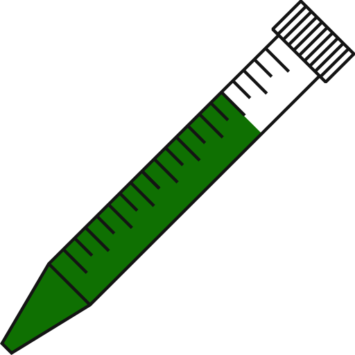 9/10  Green filled eppendorf tube with conical bottom and snap cap open - Flat Icon PNG