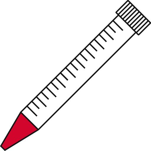 1/10  Red filled eppendorf tube with conical bottom and snap cap closed - Flat Icon PNG