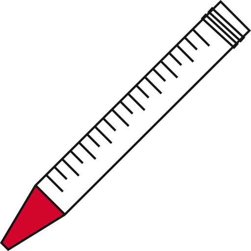 1/10  Red filled eppendorf tube with conical bottom and snap cap open -Flat Icon PNG