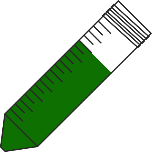 9/10  Green filled eppendorf tube with conical bottom and snap cap open -Flat Icon PNG