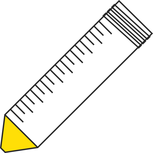 1/10  Yellow filled eppendorf tube with conical bottom and snap cap open -Flat Icon PNG