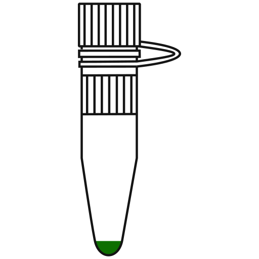 1/10  green filled eppendorf tube with conical bottom and screw cap closed - Flat Icon PNG