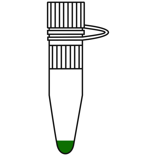 2/10  green filled eppendorf tube with conical bottom and snap cap open - Flat Icon PNG