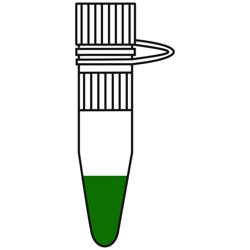 5/10  green filled eppendorf tube with conical bottom and snap cap open - Flat Icon PNG