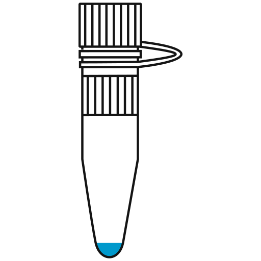 1/10  light-blue filled eppendorf tube with conical bottom and screw cap closed - Flat Icon PNG