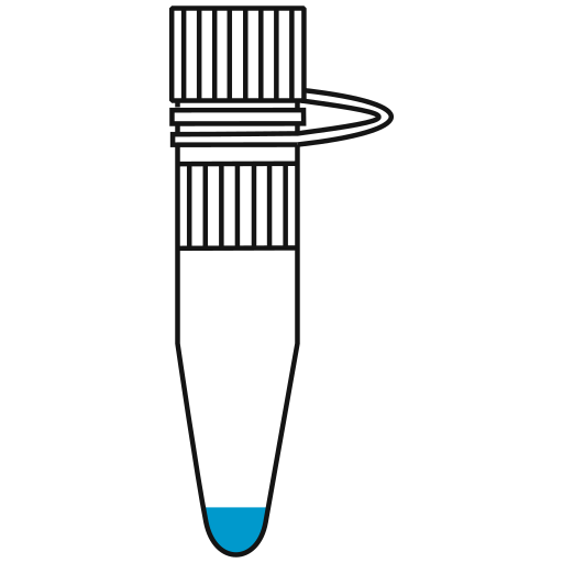 2/10  light-blue filled eppendorf tube with conical bottom and snap cap open - Flat Icon PNG