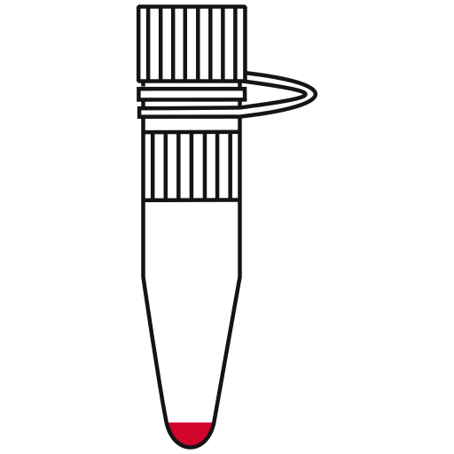 1/10  red filled eppendorf tube with conical bottom and screw cap closed - Flat Icon PNG