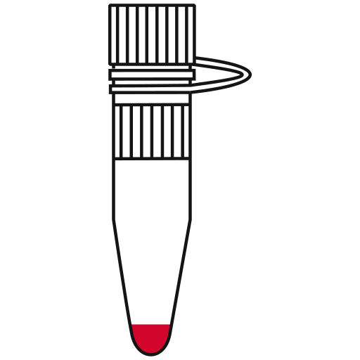 2/10  red filled eppendorf tube with conical bottom and snap cap open - Flat Icon PNG