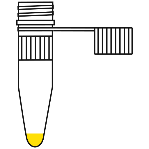 2/10  yellow filled eppendorf tube with conical bottom and snap cap open -Flat Icon PNG