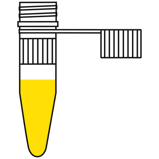 8/10  yellow filled eppendorf tube with conical bottom and snap cap open -Flat Icon PNG