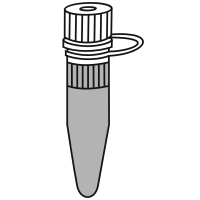 Filled conical bottom eppendorf tube with screw cap closed - Drawing