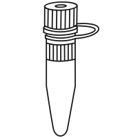 Empty conical bottom eppendorf tube with screw cap closed - Drawing