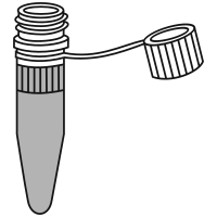 Filled eppendorf tube  with conical bottom and screw cap open - Clipart-