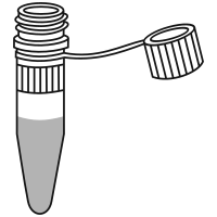 7/10 filled eppendorf tube  with conical bottom and screw cap open - Clipart-