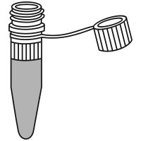 9/10 filled eppendorf tube  with conical bottom and screw cap open - Clipart-