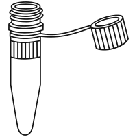 Empty eppendorf tube  with conical bottom and screw cap open - Clipart-