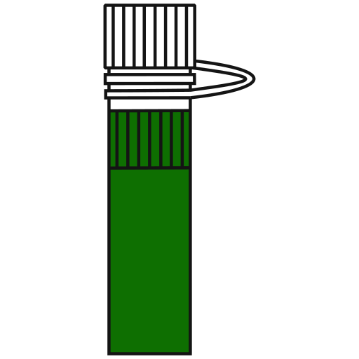   Green filled eppendorf tube with conical bottom and snap cap open - Flat Icon PNG-