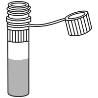 7/10 filled eppendorf tube  with flat
 bottom and screw cap open - Clipart-